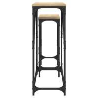 Vidaxl Mesas Consola Apilables 2 Pzas Madera Ingeniería Roble Sonoma - details 4