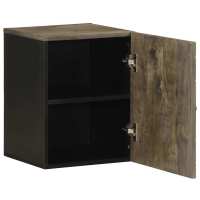 vidaXL Mueble de baño de pared de madera maciza mango negro 38x33x48cm - details 1