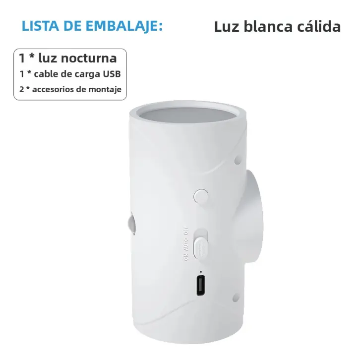 Lámpara De Noche LED Recargable Con Sensor De Movimiento 3 Modos De Iluminación Luz Magnética Para Pasillos Y Escaleras - 1