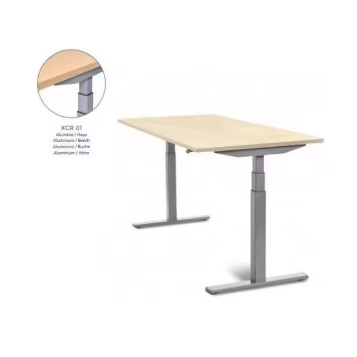 MESA DE ROCADA REGULABLE EN ALTURA ELECTRICAMENTE E-TABLE 180X80CM COLOR HAYA - 1