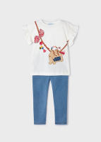 CONJUNTO DE CAMISETA + LEGGINS DENIM DE NIÑA - MARCA MAYORAL. - details 1