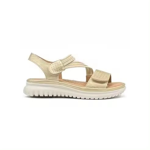 FlexPies Sandalias Confort Cuña Baja de Mujer - Piel Natural/Elásticos - Ref 350 - Plantilla Gel - Cierre de Velcro - Primavera/Verano 25 - - 1