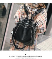 Mochila De Cuero Genuino Para Mujer Lujo Con Hebilla Multifuncional Bolso De Hombro Retro Para Viaje Y Escuela Moda Para Niña Adolescente Negro - details 17