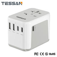 TESSAN Adaptador De Viaje Universal Con USB Y Tipo C Cargador De Pared Todoterreno Para Viaje a EU UK AUS Adaptador De Enchufe Internacional - details 6