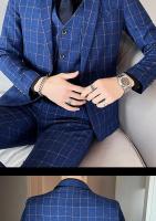 Traje De Moda Para Hombre 2025 (Blazer+Chaleco+Pantalones) Estilo Artístico Casuero Elegante Talla M-5XL Adecuado Para Bodas Y Trabajo - details 13