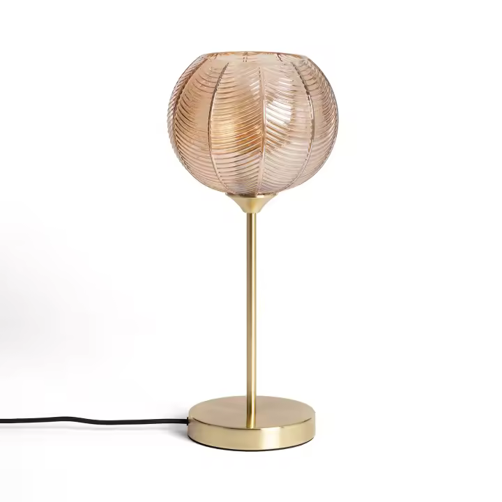 Ledkia Lámpara de Mesa Metal y Cristal Klimt Diseño Esférico con Sutiles Relieves - 1