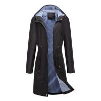Abrigo De Trench Para Mujer Con Capucha Y Mangas Largas De Color Sólido Estilo Británico Elegante Con Rayas Y Chaqueta Recta Impermeable Para Todas Las Estaciones - details 10