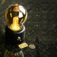 Lámpara De Escritorio Recargable USB Vintage Retro Dorada Sin Cable Para Decoración De Hogar Y Estudio Luz Nocturna Para Fiestas De Año Nuevo - details 1