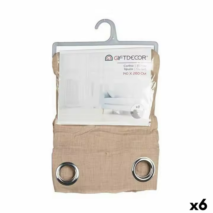 Cortina Beige 140 x 0,1 x 260 cm (6 Unidades) - 1
