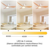 Hola LED Ventilador de Techo 42" con Luz LED Regulable – 3000K-6000K, Madera Claro, 85-265V - details 1