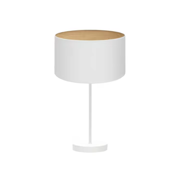Fabrilamp - Sobremesa Alto Tania 1xe27 Blanco/blanco-madera Clara 62x30x30 Cm - 1