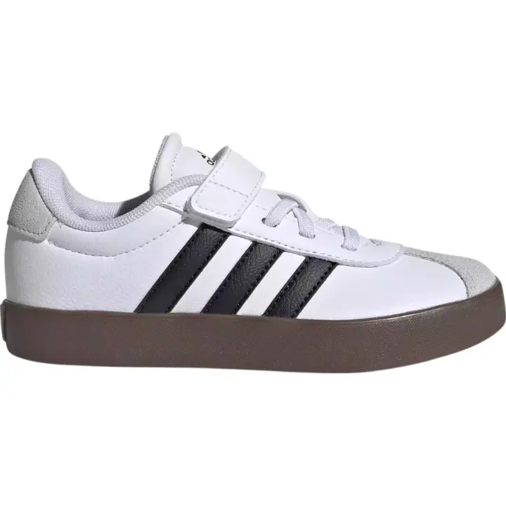 Zapatillas Adidas Vl Court 3.0 El C Blancas Negro Caramelo Id9155 Casual Niño - 1