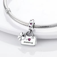 Perlas De Perfume Para Mujer Plata Esmaltada Colgante De Zapatos Altos Y Lápiz Labial Para Pulsera DIY Joyería - details 2