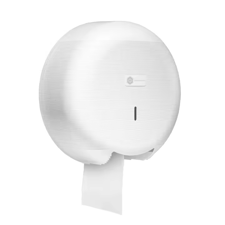 Portarollos Dispensador de Papel Higiénico Industrial Rollos de máximo 220mm Mandril de 45mm 100% plástico Reciclado, Incluye Llave de Seguridad Fácil Instalación Resistente y duradero - 1