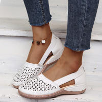 Sandalias De Verano Para Mujer Tobilleras Retro Con Botones Cómodas Mary Jane Talla Grande 43 Zapatos De PU Con Suela De Goma - details 5