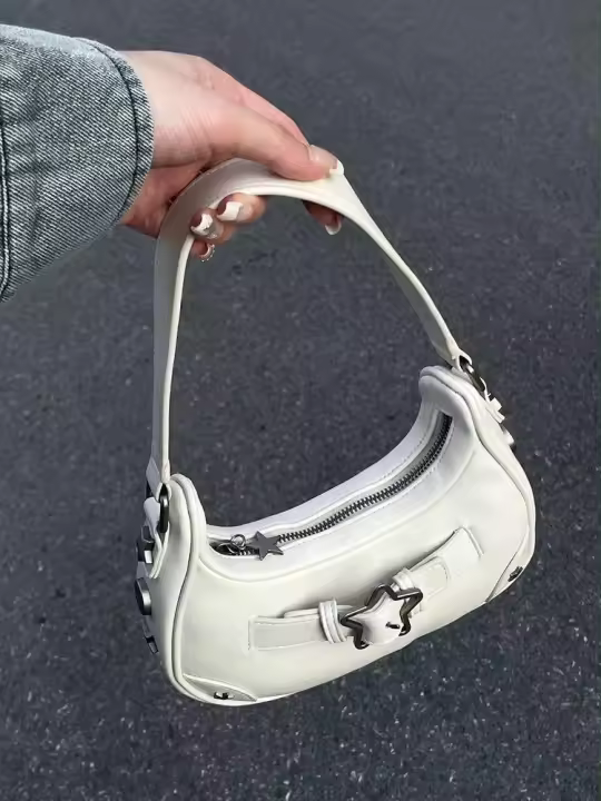 Bolso De Hombro Para Mujer Frenchbag Estilo Chic De Este Año Material PU Con Hebilla Personalizada De Estrella Bolso Baguette - 1