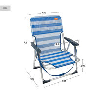 Aktive - Pack 2 sillas playa plegables, fabricadas de textileno y aluminio, con respaldo fijo, miden 44x40x72 cm, tienen asa de hombro y topes antivuelco, soportan 100 kg, ligeras y resistentes, de asiento bajo - details 3