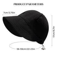Gorro De Sol Plegable Para Mujer Protección Solar Verano Playa Ajustable Algodón Amplio Sombrilla Casual - details 1