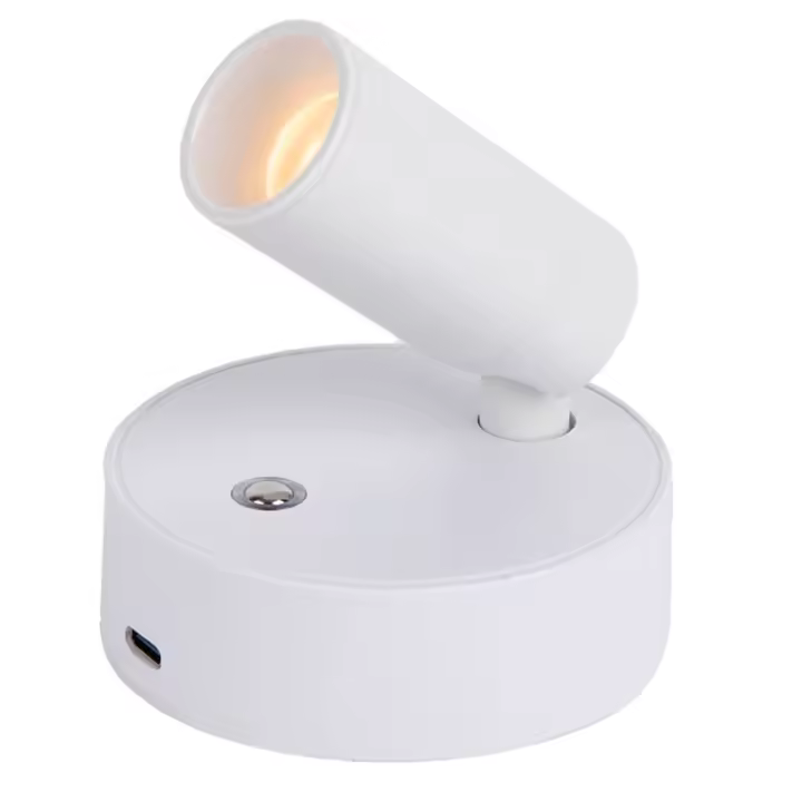 Lámpara De Lectura Inalámbrica LED Recargable Con Base Magnética Y Interruptor Táctil En Negro Y Blanco Luz De Pared Moderna Para El Dormitorio - 1