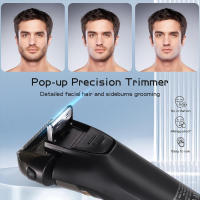 Hatteker Afeitadora Eléctrica Foil 4D Recargable Para Hombres Afeitadora De Barba Máquina De Afeitar IPX6 Limpieza 8000rpm HT-909 - details 6