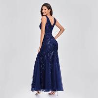 Vestido De Noche Para Mujer Sin Mangas Bordado Con Perlas Silueta De Sirena Escote En V Elegante Vestido De Fiesta Formal Para Palco Escenario - details 8