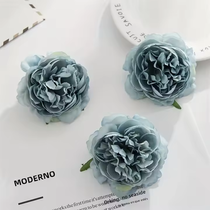 6pcs Cabezas De Flor Peonía Simulada Para Decoración De Bodas Y Fiestas Decoración De Pasteles Y Salón De La Casa - 1