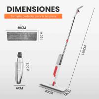 RELAXTY Mopa Spray con Mango Telescópico 126 cm y Cabezal 360° - Depósito 250ml, Almohadilla Reutilizable, Mopas de Limpieza Suelos de Todo Tipo, Paredes y Azulejos, Multisuperficie. - details 1