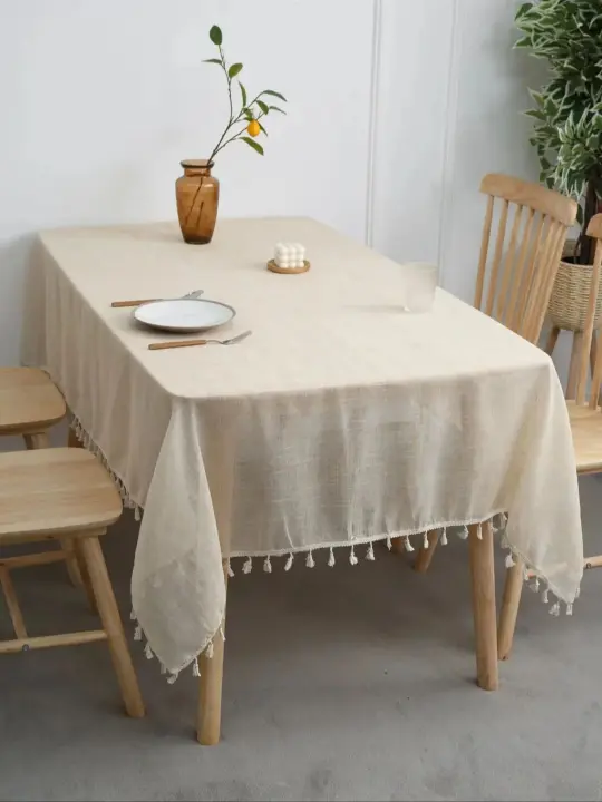 Mantel De Lino Para Mesas Rectangulares Lavable Estilo Francés Para Fiestas Y Uso Doméstico Interior Y Exterior - 1