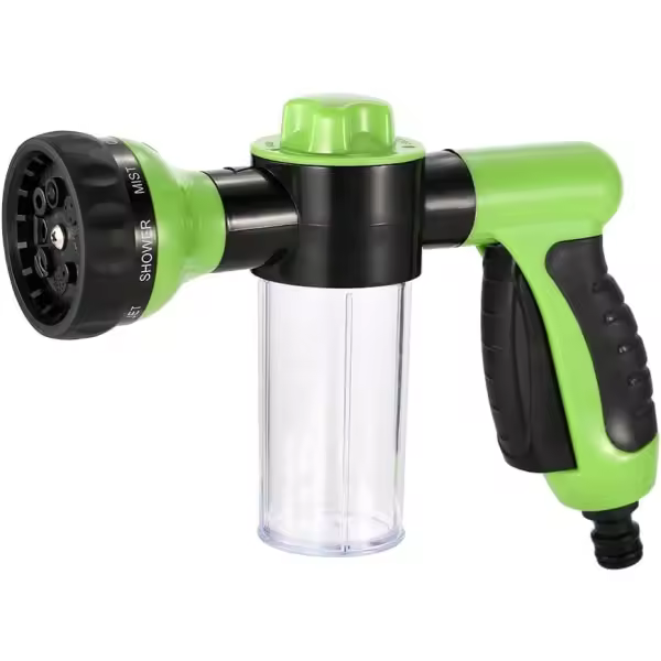 Boquilla multifuncional para manguera de jardín, pulverizador de espuma de alta presión, pistola de agua para lavar autos, regar plantas y bañar mascotas. - 1