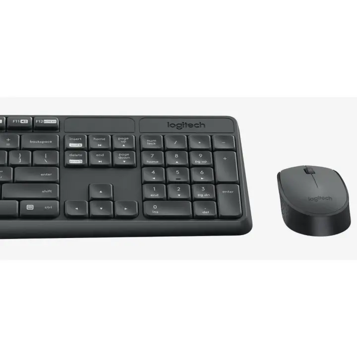 Combo Logitech MK235: Teclado + Ratón inalámbricos con conexión USB fiable, diseño resistente a salpicaduras, teclas duraderas, batería de larga duración y uso cómodo sin cables. ¡Plug & Play listo para usar! - 1