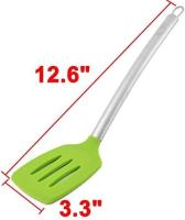 Espátula para panqueques con puntos de silicona y mango de acero inoxidable verde - details 0