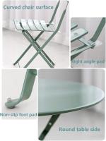 Juego de Mesa y sillas Plegables para balcón al Aire Libre de Tres Piezas, Juego de Mesa y sillas de Taberna para terraza de Acero, Juego de Muebles de Mesa y Silla Plegables de 3 Piezas - details 7