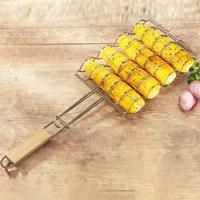 UD - Rejilla para Barbacoa de Acero Inoxidable con Mango de Madera – Maiz – Parrilla Antiadherente para Maiz– Kmt Style - details 1