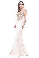 Vestido De Noche Elegante De Sirena Para Mujer Azul Rojo Con Aplicaciones Doradas Lace Sweetheart Illusion Vestido De Boda Fiesta Prom Robe De Soiree - details 30