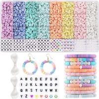 Kit De Hacer Pulseras Con Cuentas De Arcilla Polimérica 3860pcs En 8 Colores Pastel Para Niñas Y Adultos Para Joyería DIY Amistad Pulseras - details 0