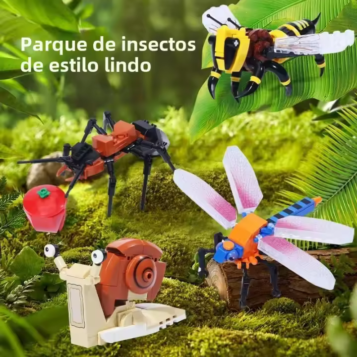 Nuevos Creativos Serie De Insectos Bloques De Construcción De Mariposa Colección De Modelos Biológicos De Beetle Mantis Decoración Juguetes Para Niños Y Adultos - 1