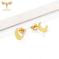 Luna - Pendientes Acero Inoxidable Dorados - Resistente Al Agua - Pack 2 Unidades - details 0