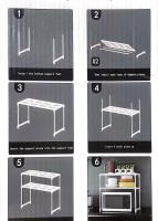 Estanteria microondas encimera blanco.Estante de microondas Pequeño microondas horno estantería estante estante microondas encimera encimera cocina contador de almacenamiento organizador tostadora estante estante estante de almacenamiento - details 4