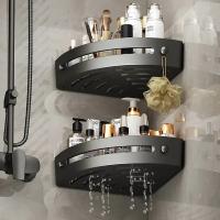 Estante De Esquina Para Baño Con Bandeja Soporte Para Ducha De Tres Capas Organizador De Espacio De Baño Material Duradero - details 0
