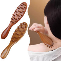 Cepillo De Masaje De Madera De Sandalo Para Cabeza Y Corporal Con Mango Largo Y Dientes Multifuncionales 22 Uñas Para Estimular Los Meridianos - details 4