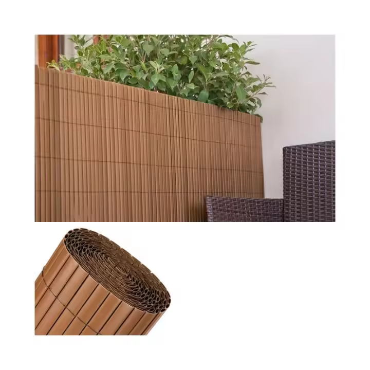 Suinga Cañizo PVC Chocolate Doble Cara 1,5 X 3m - Óptima Ocultación para Jardín, Terraza y Balcón - 1