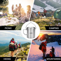 LIXADA Taza De Agua De Acero Inoxidable 750ml Con Tapa Y Manija Plegable Para Camping Cocina Picnic Equipamiento Al Aire Libre - details 15