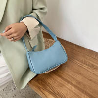 Bolso De Hombro Para Mujer Estilo Retro De Cuero PU Forma De Baguette Con Lazo Cerrado Por Cremallera Bolso Suave De Negocios - details 1
