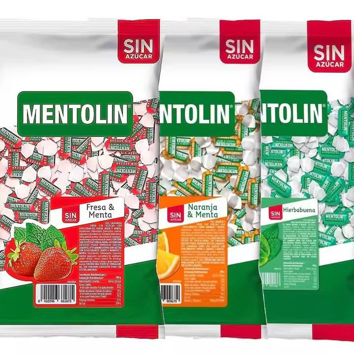 MENTOLIN PACK 3 Kg caramelos sin azúcar duros Fresa Menta & Naranja & Hierbabuena - 1