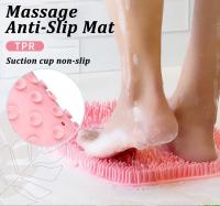 Pulgar De Silicona Reutilizable Para Limpieza De Pared Y Masaje En La Bañera Escobilla De Ducha Con Masajeador De Pies Mat De Masaje Para El Baño - details 0