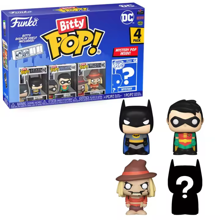 Funko Bitty Pop! Batman - Batman, Robin, El Espantapájaros y ¿?, 71311 - 1
