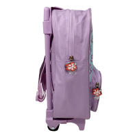 Stitch Mochila Pequeña con Ruedas Stitch Disney, Guardería, Pre Escolar Mochila Trolley Infantil 21x33x14cm, Material Escolar para Niñas de 3 a 5 años con Compartimiento y Bolsillo Frontal, Color Lila y Verde - details 3