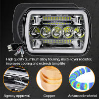 Faros LED Para Coche 6x7 Pulgadas Con DRL Amarillo 6000K Blanco Cuadrados Para Jeep Cherokee XJ Wrangler YJ Asamblea Automotriz - details 4