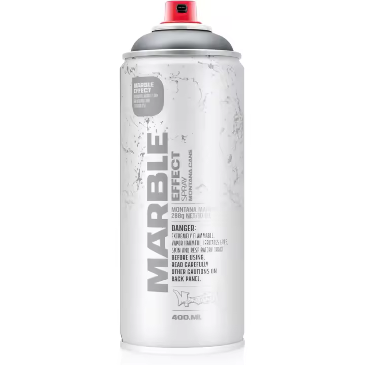 Montana Cans Efecto Mármol Color Gris 400ml - simula el mármol, secado rápido, acabado mate, buena adherencia, presión media, requiere pintura base, para todas las superficies - 1