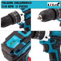 Taladro Eléctrico Inalámbrico LoLek | 2 Baterías de 2Ah | 2140 r/min | Torque 55N.M | Portabrocas de 10mm | 2 Velocidades Variables | Diseño Ergonómico y Ligero | Potente y Preciso para Bricolaje y Profesionales | Ideal para Perforar y Atornillar 🔩🔋 - details 1